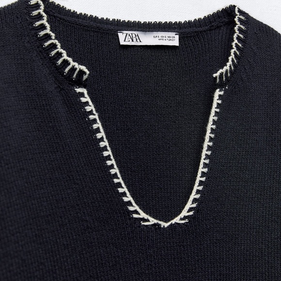 Zara Topstitched knit sweater - Picture 7 of 8